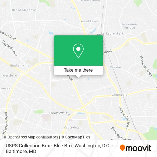 Mapa de USPS Collection Box - Blue Box