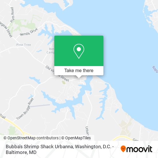 Bubba's Shrimp Shack Urbanna map
