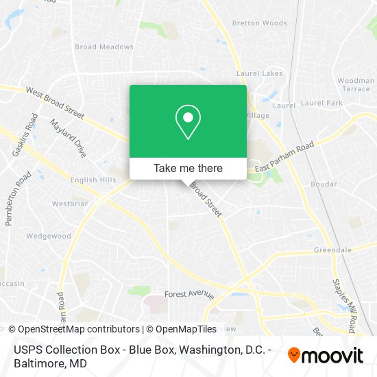 USPS Collection Box - Blue Box map