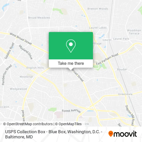 USPS Collection Box - Blue Box map