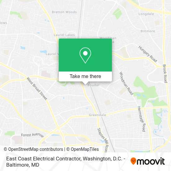 East Coast Electrical Contractor map