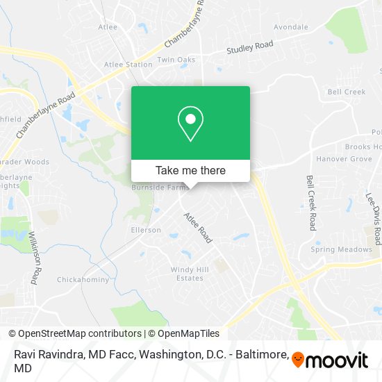 Ravi Ravindra, MD Facc map
