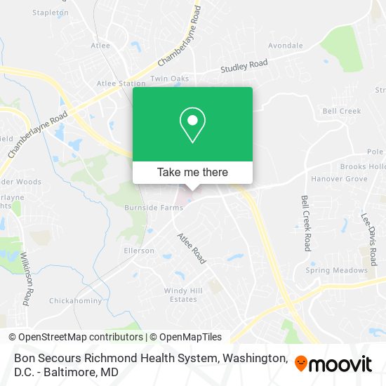 Bon Secours Richmond Health System map