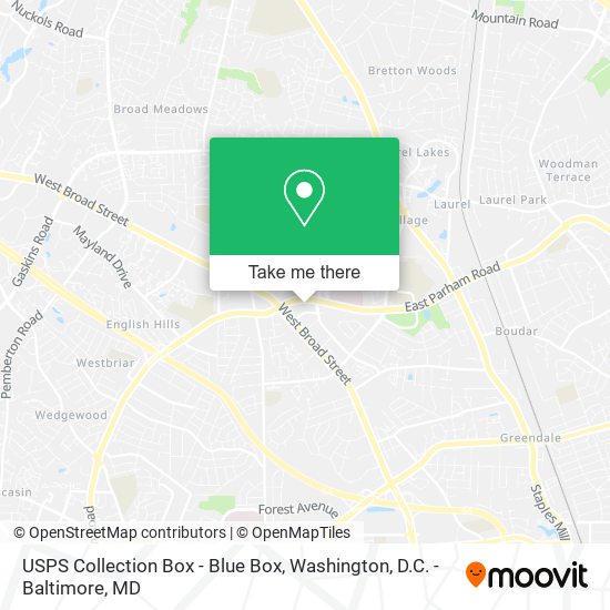USPS Collection Box - Blue Box map