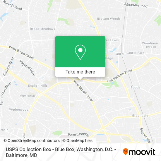 Mapa de USPS Collection Box - Blue Box