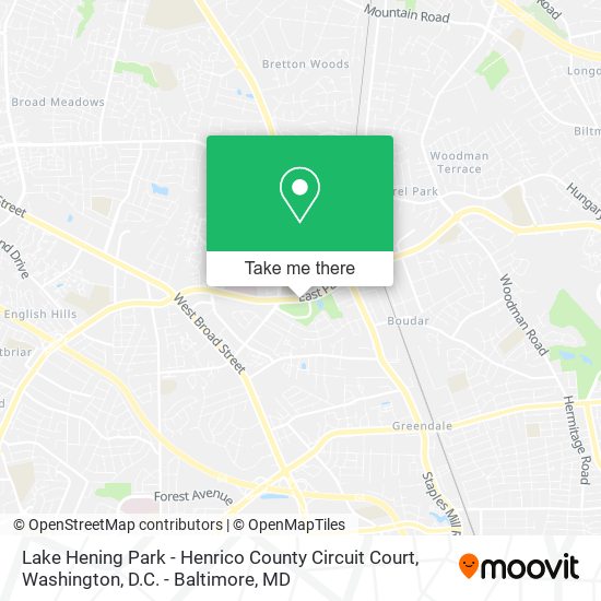 Mapa de Lake Hening Park - Henrico County Circuit Court