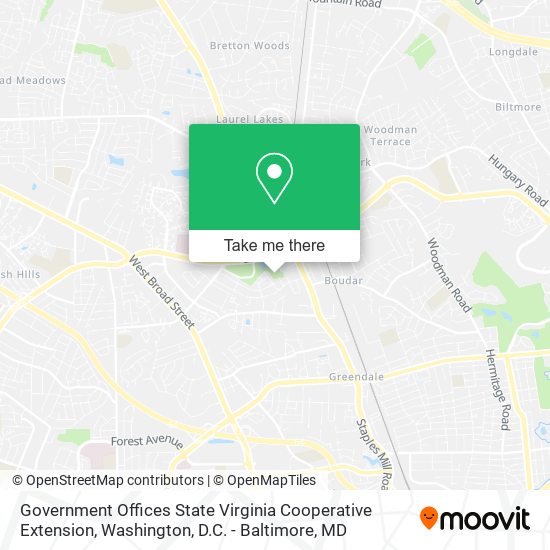 Mapa de Government Offices State Virginia Cooperative Extension