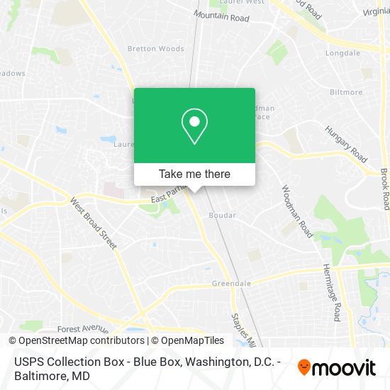 USPS Collection Box - Blue Box map