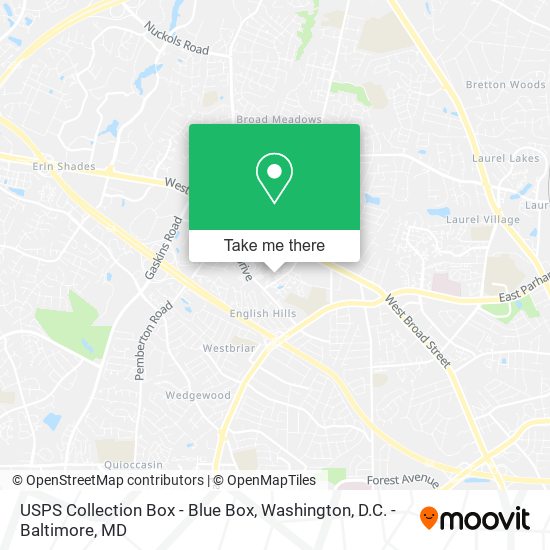 USPS Collection Box - Blue Box map