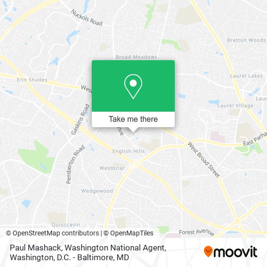 Mapa de Paul Mashack, Washington National Agent