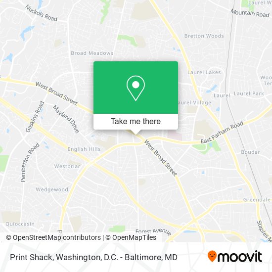 Print Shack map