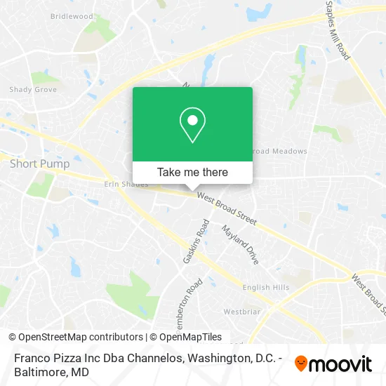 Mapa de Franco Pizza Inc Dba Channelos