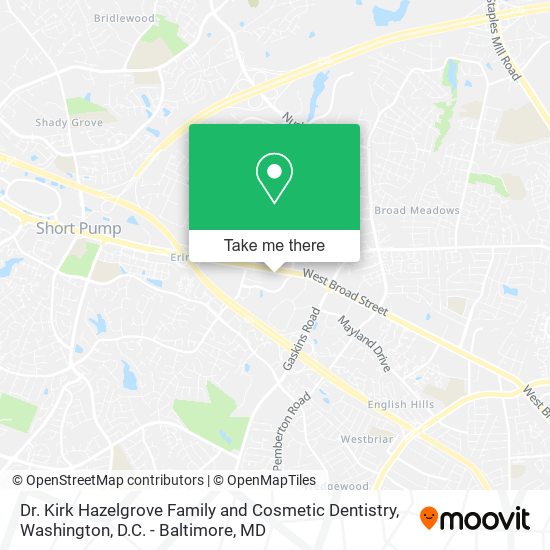 Dr. Kirk Hazelgrove Family and Cosmetic Dentistry map