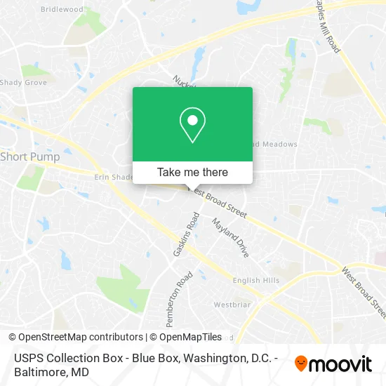 Mapa de USPS Collection Box - Blue Box