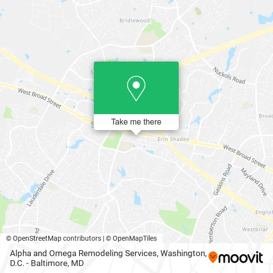 Alpha and Omega Remodeling Services map