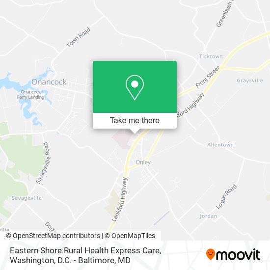 Eastern Shore Rural Health Express Care map