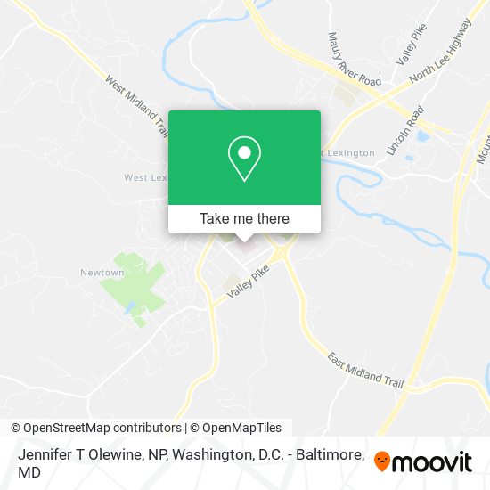 Jennifer T Olewine, NP map