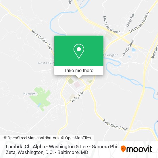 Lambda Chi Alpha - Washington & Lee - Gamma Phi Zeta map