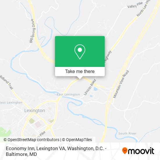 Economy Inn, Lexington VA map