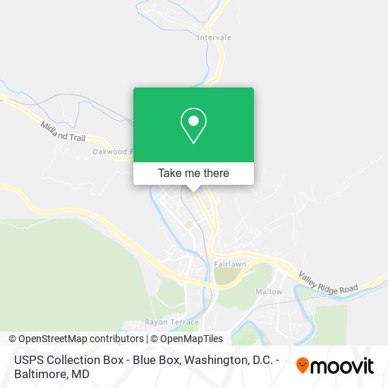 Mapa de USPS Collection Box - Blue Box
