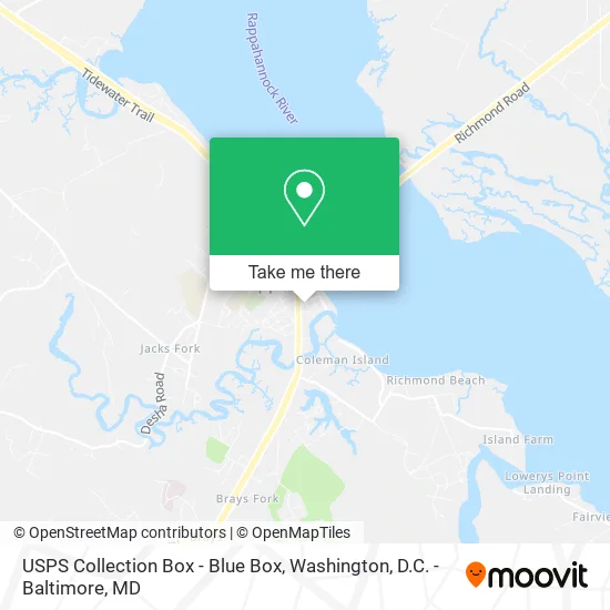 USPS Collection Box - Blue Box map
