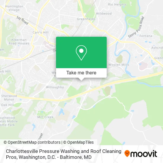 Charlottesville Pressure Washing and Roof Cleaning Pros map