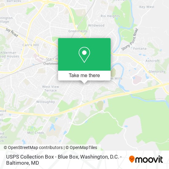 USPS Collection Box - Blue Box map