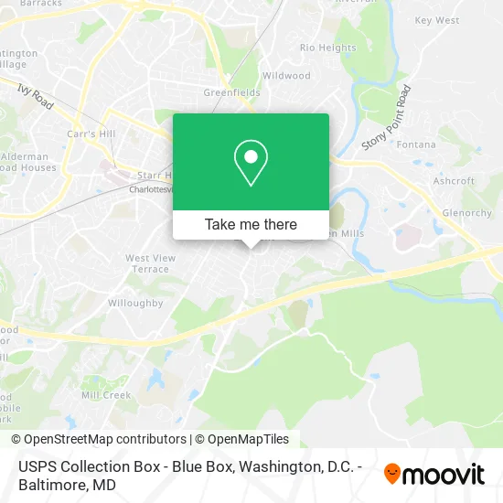 USPS Collection Box - Blue Box map