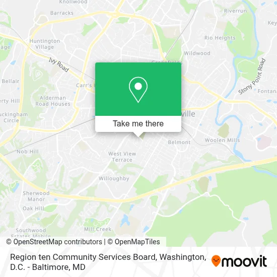 Region ten Community Services Board map