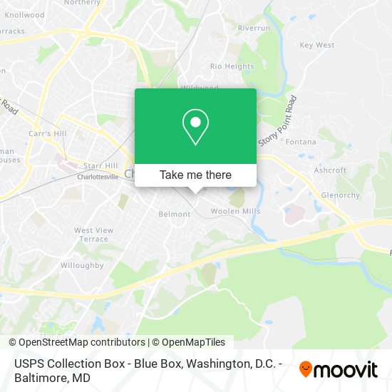 Mapa de USPS Collection Box - Blue Box