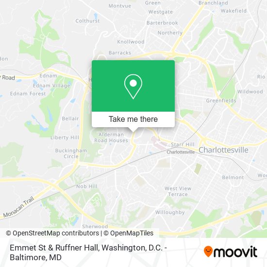 Emmet St & Ruffner Hall map