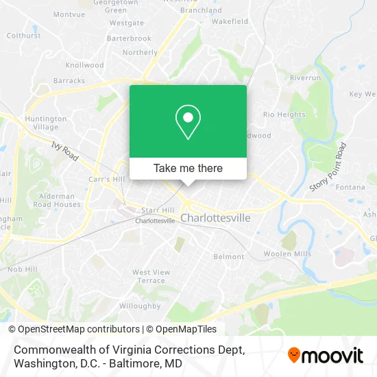 Commonwealth of Virginia Corrections Dept map