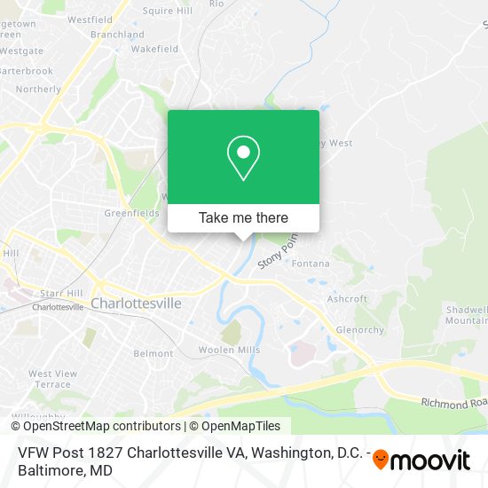 Mapa de VFW Post 1827 Charlottesville VA