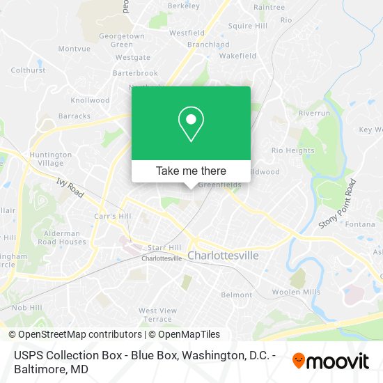 Mapa de USPS Collection Box - Blue Box