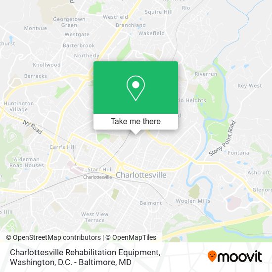 Charlottesville Rehabilitation Equipment map