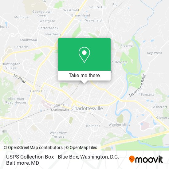 Mapa de USPS Collection Box - Blue Box