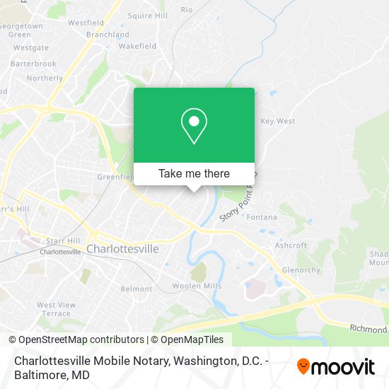 Charlottesville Mobile Notary map