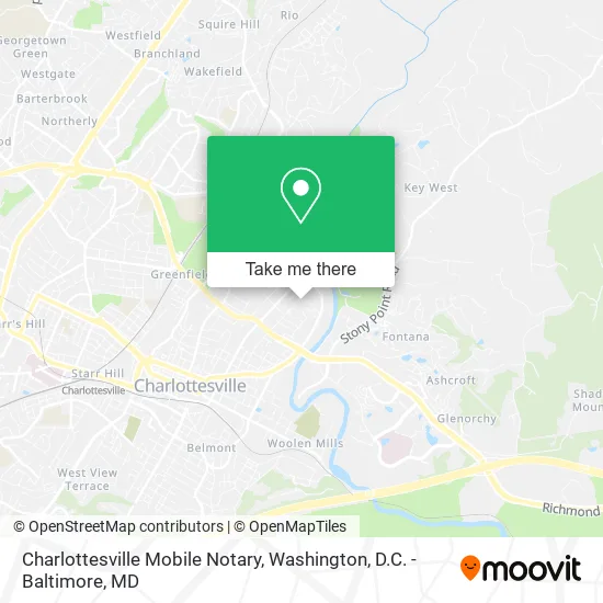 Charlottesville Mobile Notary map