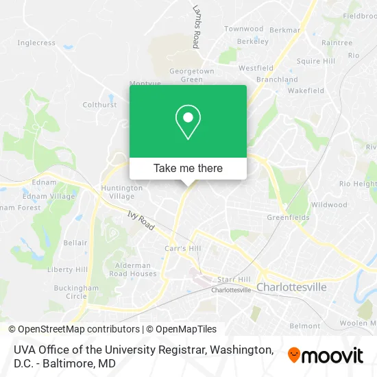 Mapa de UVA Office of the University Registrar
