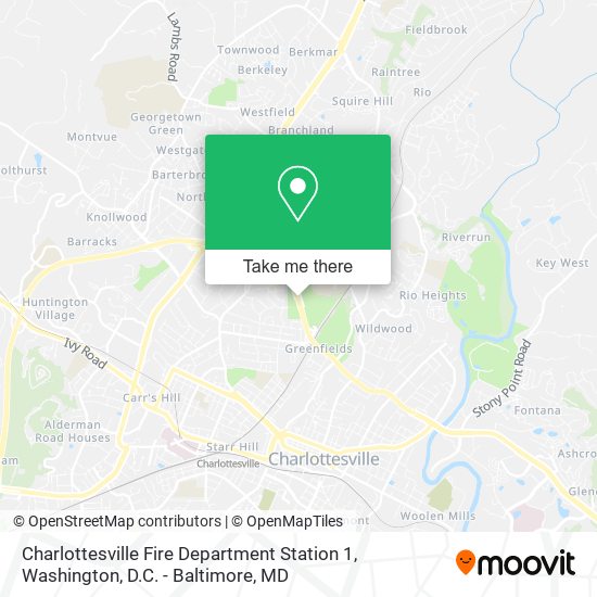 Charlottesville Fire Department Station 1 map