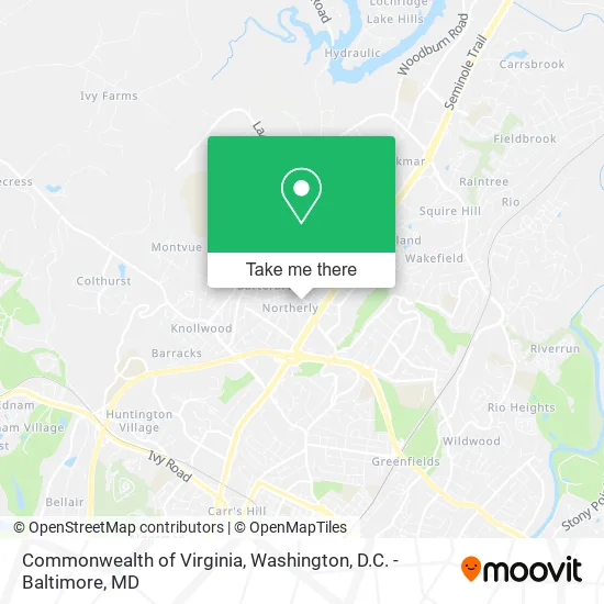 Mapa de Commonwealth of Virginia