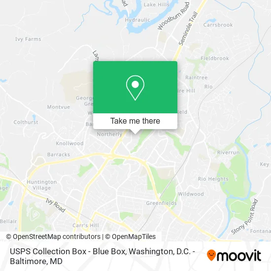 USPS Collection Box - Blue Box map