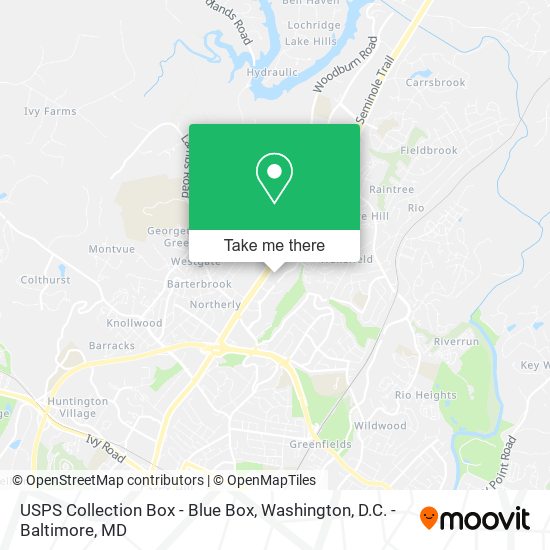 Mapa de USPS Collection Box - Blue Box