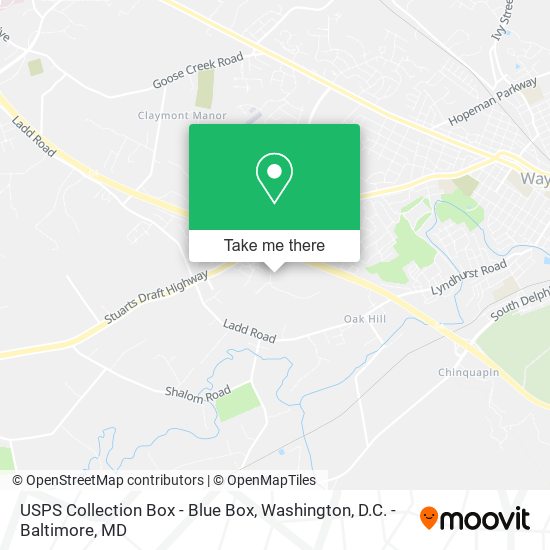 Mapa de USPS Collection Box - Blue Box