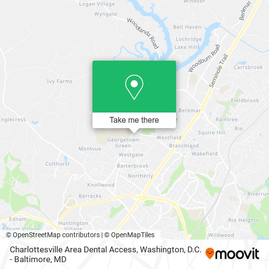 Mapa de Charlottesville Area Dental Access