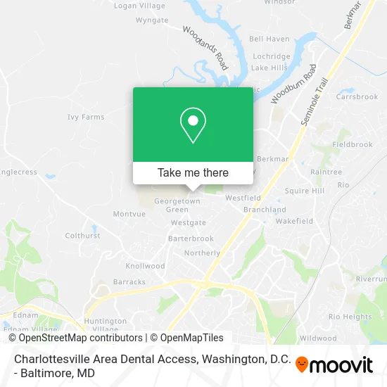 Charlottesville Area Dental Access map