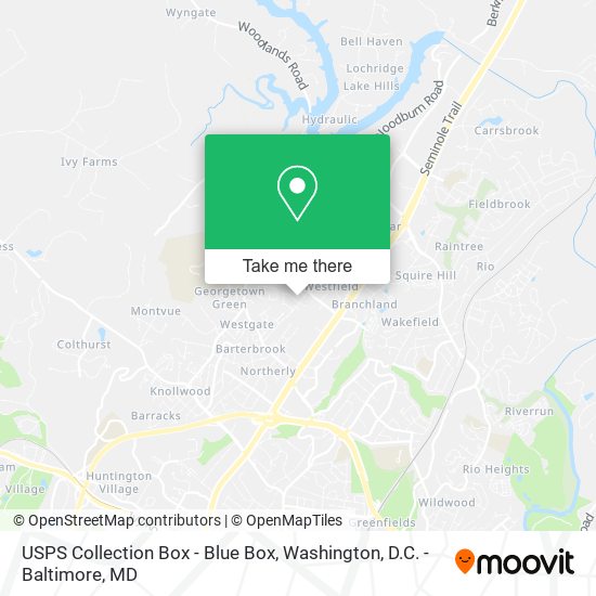USPS Collection Box - Blue Box map