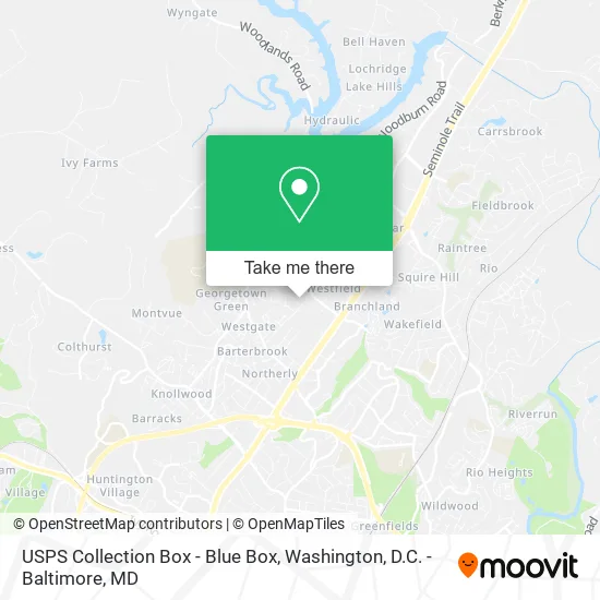 Mapa de USPS Collection Box - Blue Box