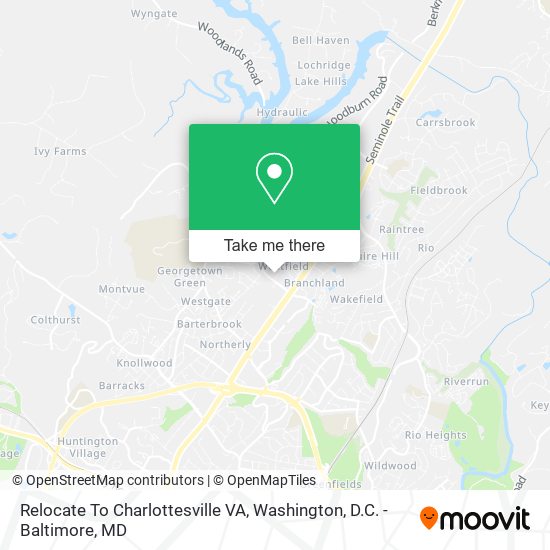 Relocate To Charlottesville VA map