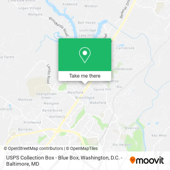 USPS Collection Box - Blue Box map